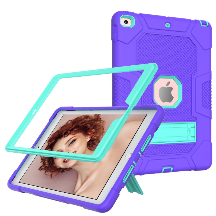 For iPad 10.2 2021 / 2020 / 2019 Contrast Color Robot Shockproof Silicone + PC Protective Case with Holder