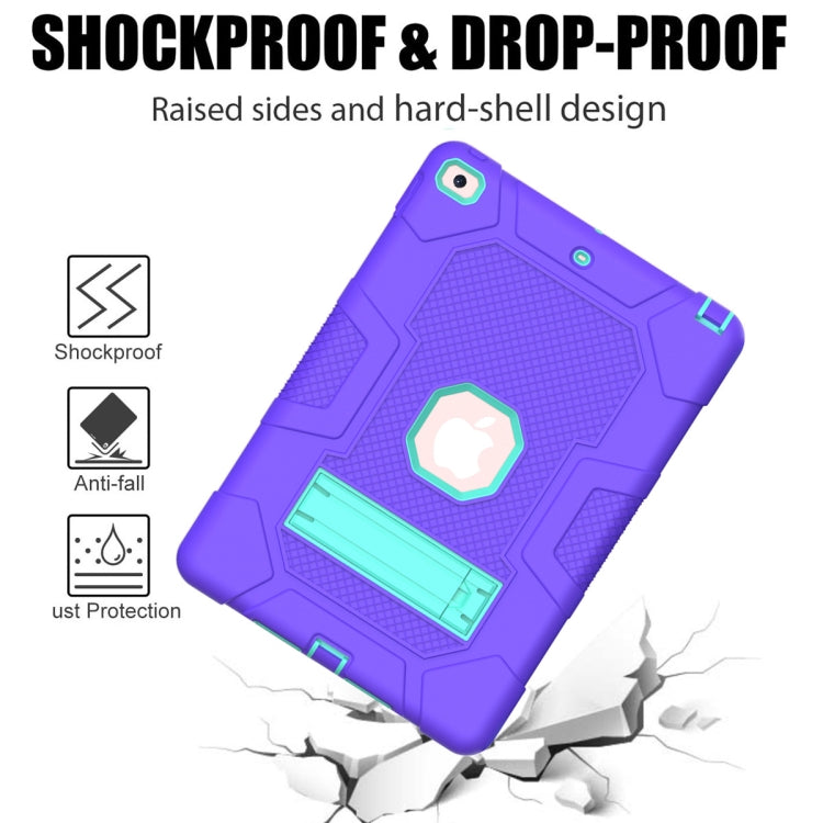 For iPad 10.2 2021 / 2020 / 2019 Contrast Color Robot Shockproof Silicone + PC Protective Case with Holder