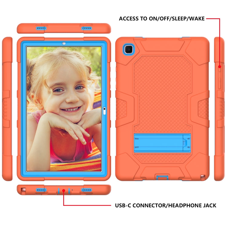 For Samsung Galaxy Tab A7 10.4 (2020) T500 / T505 Contrast Color Robot Shockproof Silicone + PC Protective Case with Holder