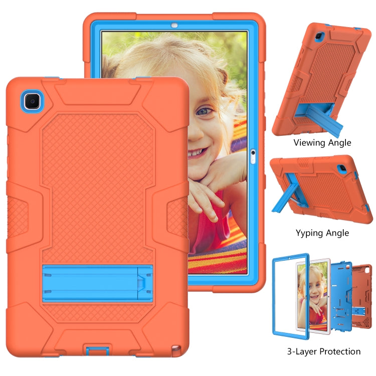 For Samsung Galaxy Tab A7 10.4 (2020) T500 / T505 Contrast Color Robot Shockproof Silicone + PC Protective Case with Holder