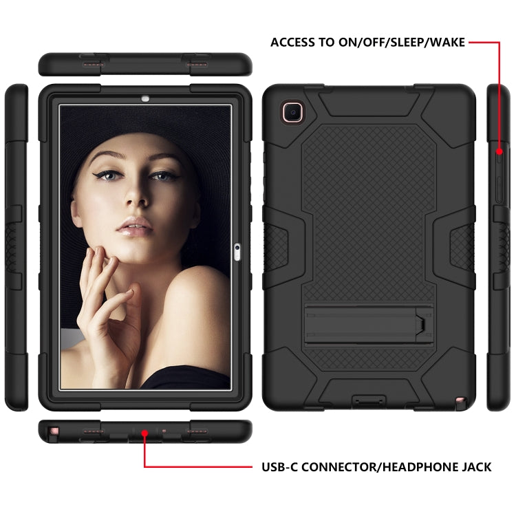 For Samsung Galaxy Tab A7 10.4 (2020) T500 / T505 Contrast Color Robot Shockproof Silicone + PC Protective Case with Holder
