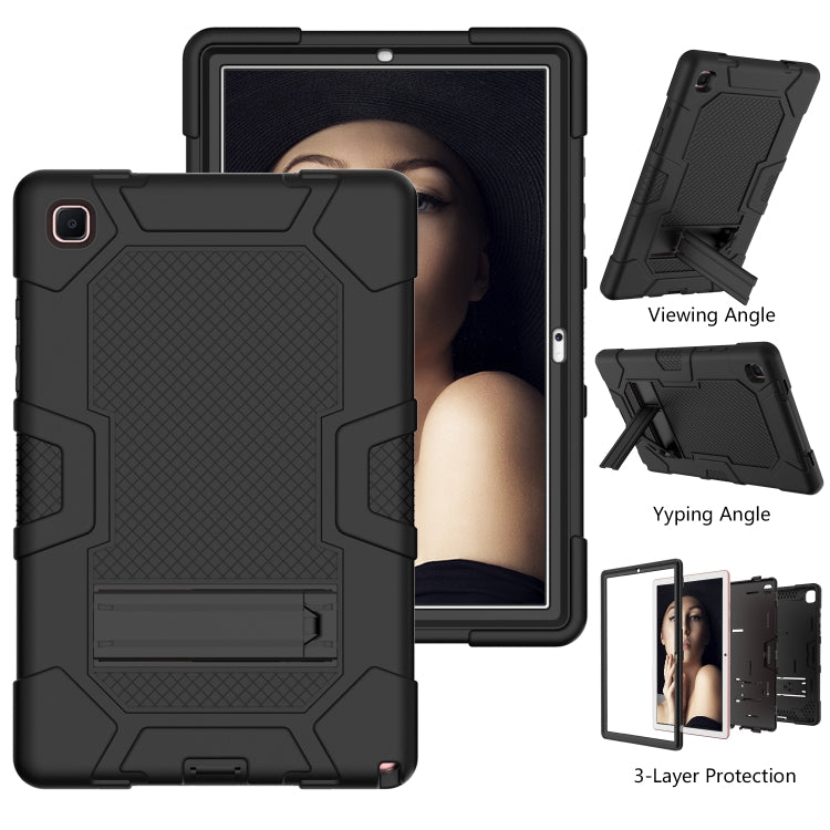 For Samsung Galaxy Tab A7 10.4 (2020) T500 / T505 Contrast Color Robot Shockproof Silicone + PC Protective Case with Holder