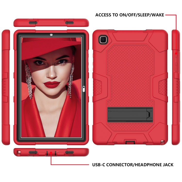 For Samsung Galaxy Tab A7 10.4 (2020) T500 / T505 Contrast Color Robot Shockproof Silicone + PC Protective Case with Holder