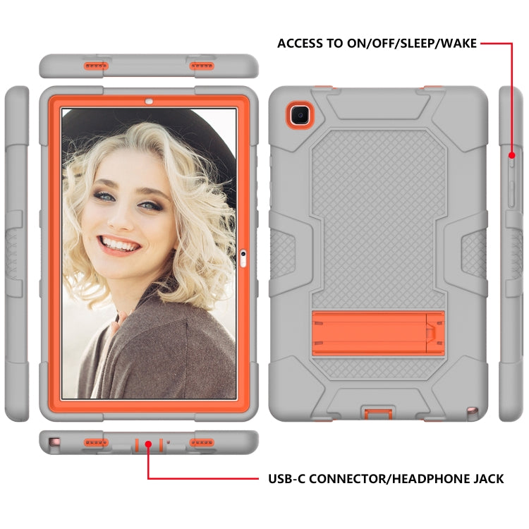For Samsung Galaxy Tab A7 10.4 (2020) T500 / T505 Contrast Color Robot Shockproof Silicone + PC Protective Case with Holder