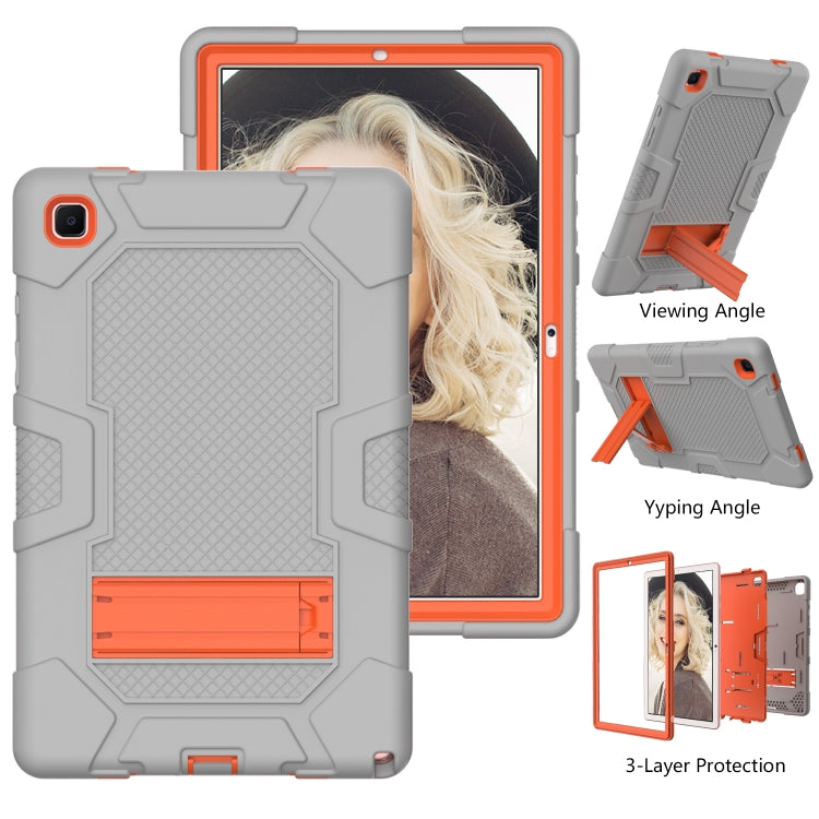 For Samsung Galaxy Tab A7 10.4 (2020) T500 / T505 Contrast Color Robot Shockproof Silicone + PC Protective Case with Holder