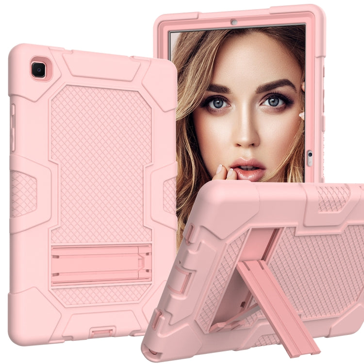 For Samsung Galaxy Tab A7 10.4 (2020) T500 / T505 Contrast Color Robot Shockproof Silicone + PC Protective Case with Holder