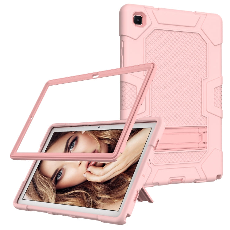 For Samsung Galaxy Tab A7 10.4 (2020) T500 / T505 Contrast Color Robot Shockproof Silicone + PC Protective Case with Holder
