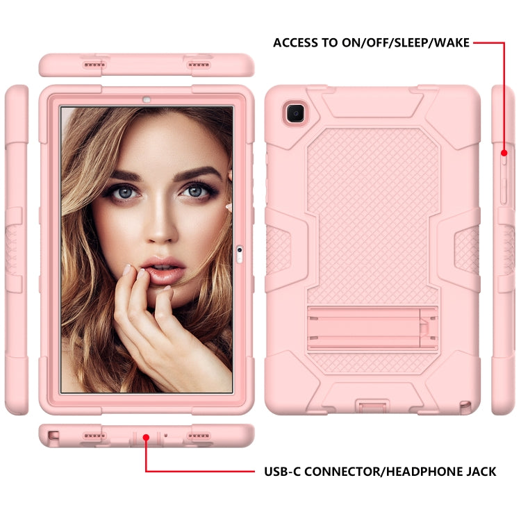 For Samsung Galaxy Tab A7 10.4 (2020) T500 / T505 Contrast Color Robot Shockproof Silicone + PC Protective Case with Holder