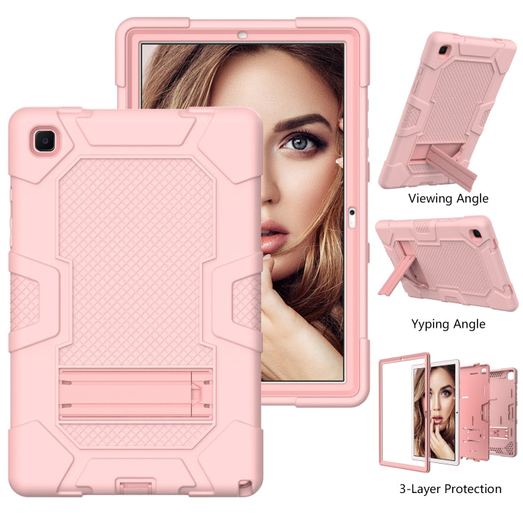 For Samsung Galaxy Tab A7 10.4 (2020) T500 / T505 Contrast Color Robot Shockproof Silicone + PC Protective Case with Holder