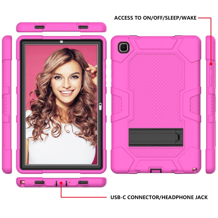 For Samsung Galaxy Tab A7 10.4 (2020) T500 / T505 Contrast Color Robot Shockproof Silicone + PC Protective Case with Holder