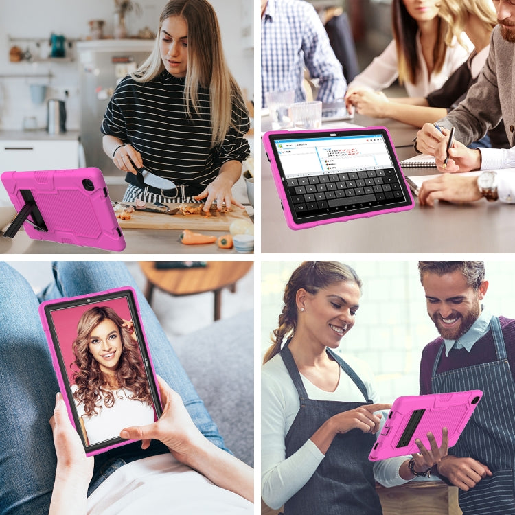 For Samsung Galaxy Tab A7 10.4 (2020) T500 / T505 Contrast Color Robot Shockproof Silicone + PC Protective Case with Holder