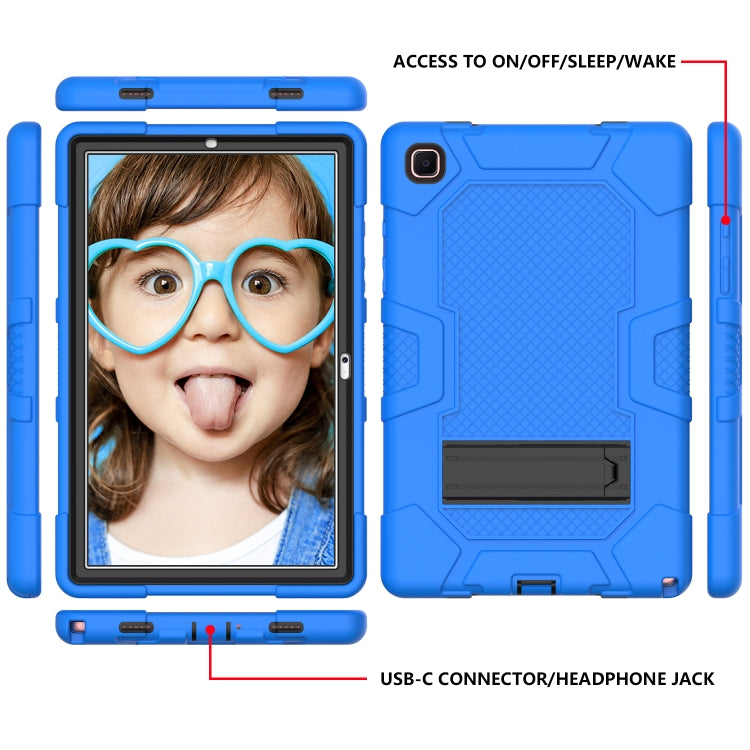 For Samsung Galaxy Tab A7 10.4 (2020) T500 / T505 Contrast Color Robot Shockproof Silicone + PC Protective Case with Holder