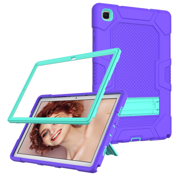 For Samsung Galaxy Tab A7 10.4 (2020) T500 / T505 Contrast Color Robot Shockproof Silicone + PC Protective Case with Holder