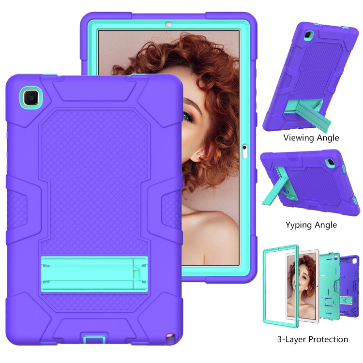 For Samsung Galaxy Tab A7 10.4 (2020) T500 / T505 Contrast Color Robot Shockproof Silicone + PC Protective Case with Holder