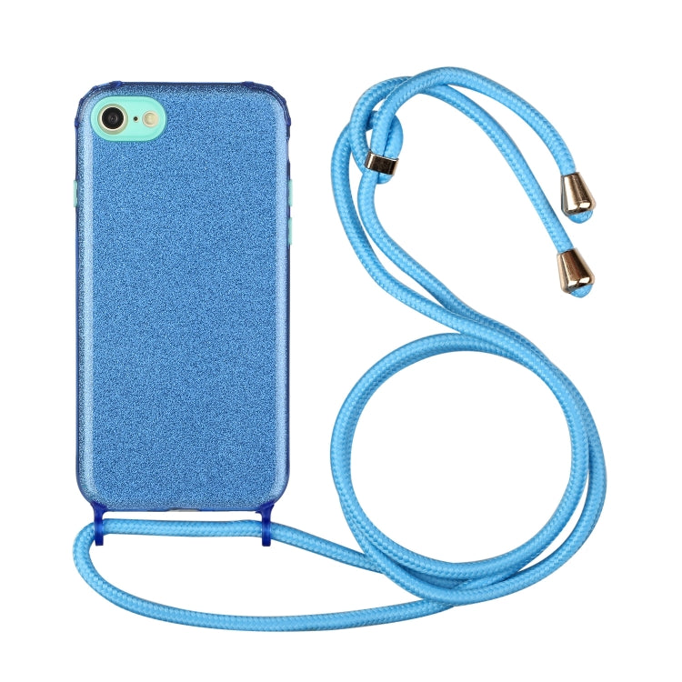 For iPhone SE 2022 / SE 2020 / 8 / 7 Glitter Powder Shockproof TPU Protective Case with Lanyard