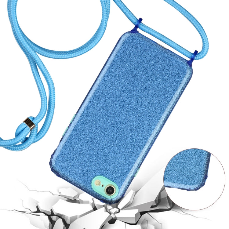 For iPhone SE 2022 / SE 2020 / 8 / 7 Glitter Powder Shockproof TPU Protective Case with Lanyard