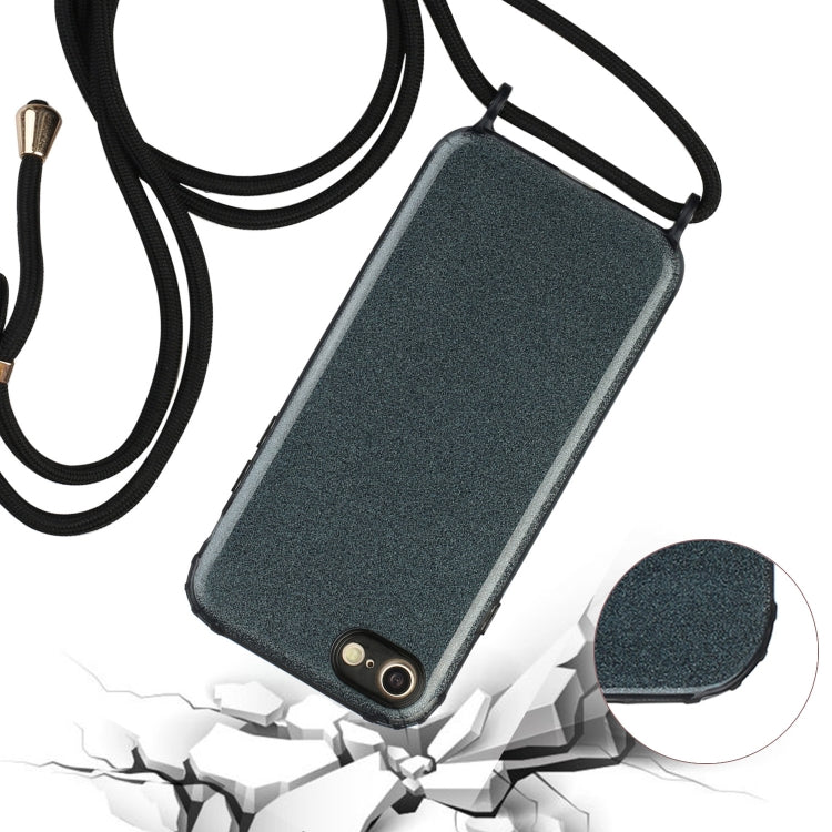 For iPhone SE 2022 / SE 2020 / 8 / 7 Glitter Powder Shockproof TPU Protective Case with Lanyard