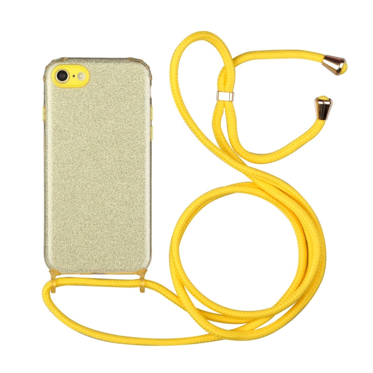 For iPhone SE 2022 / SE 2020 / 8 / 7 Glitter Powder Shockproof TPU Protective Case with Lanyard