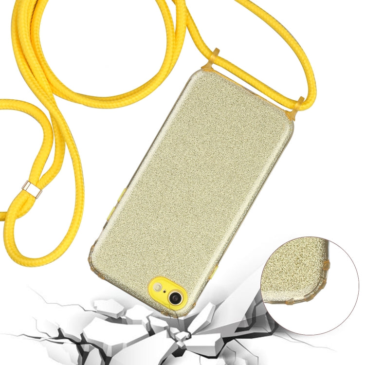 For iPhone SE 2022 / SE 2020 / 8 / 7 Glitter Powder Shockproof TPU Protective Case with Lanyard