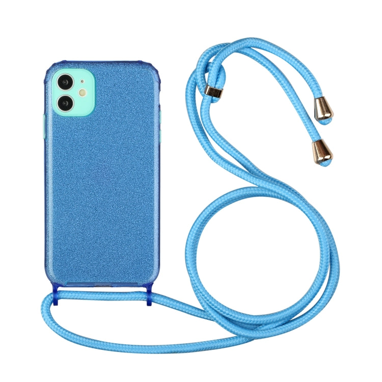 For iPhone 11 Glitter Powder Shockproof TPU Protective Case with Lanyard