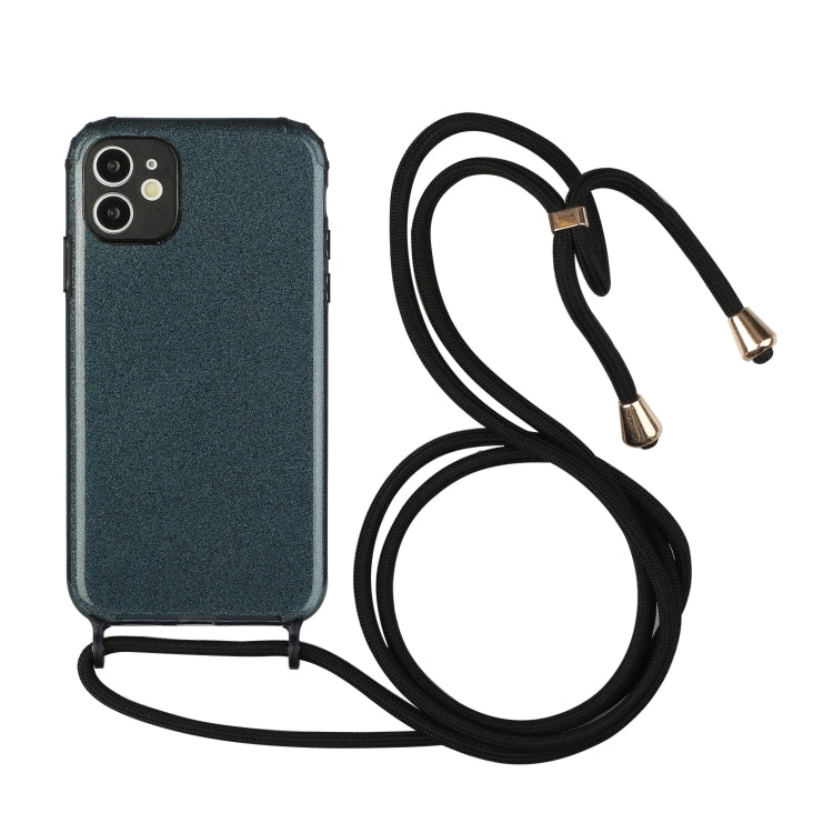 For iPhone 11 Glitter Powder Shockproof TPU Protective Case with Lanyard