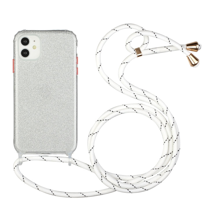 For iPhone 11 Glitter Powder Shockproof TPU Protective Case with Lanyard