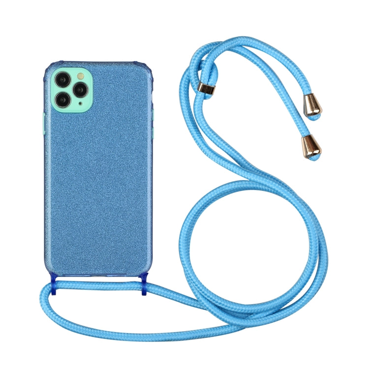 For iPhone 11 Pro Glitter Powder Shockproof TPU Protective Case with Lanyard