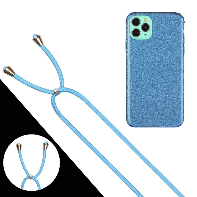 For iPhone 11 Pro Glitter Powder Shockproof TPU Protective Case with Lanyard