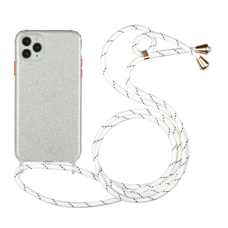 For iPhone 11 Pro Glitter Powder Shockproof TPU Protective Case with Lanyard