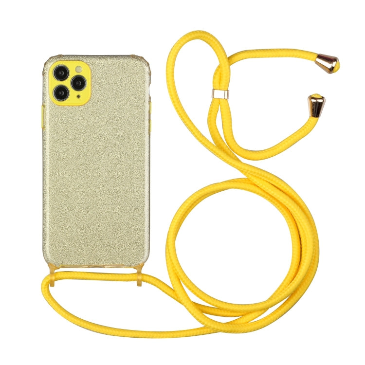 For iPhone 11 Pro Glitter Powder Shockproof TPU Protective Case with Lanyard