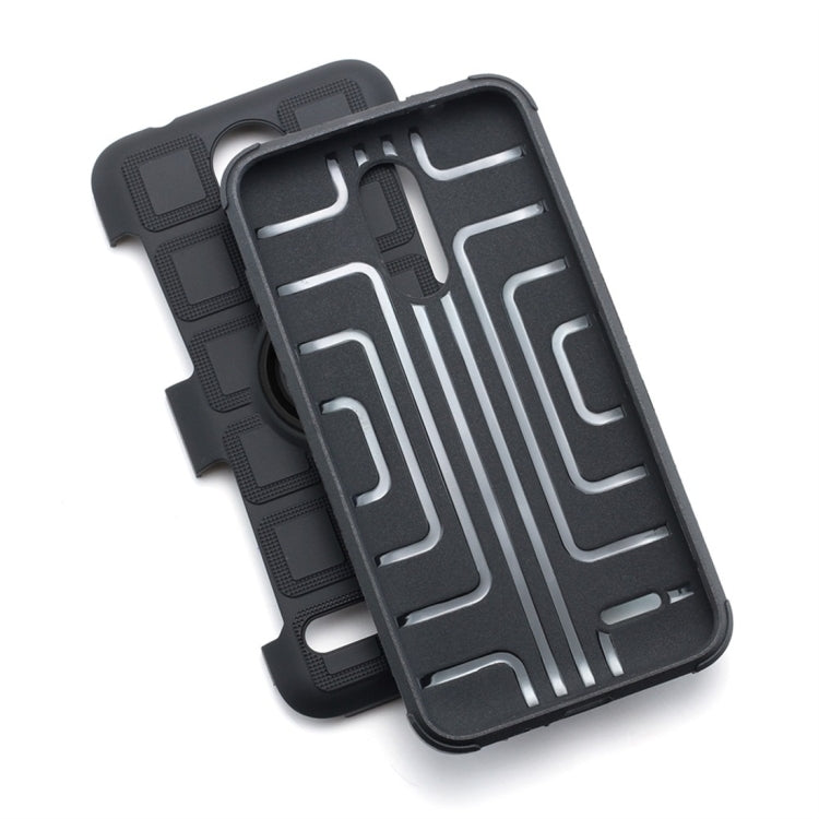 For LG K4 (2017) EU Version 3 In 1 Cube PC + TPU Protective Case with 360 Degrees Rotate Black Ring Holder