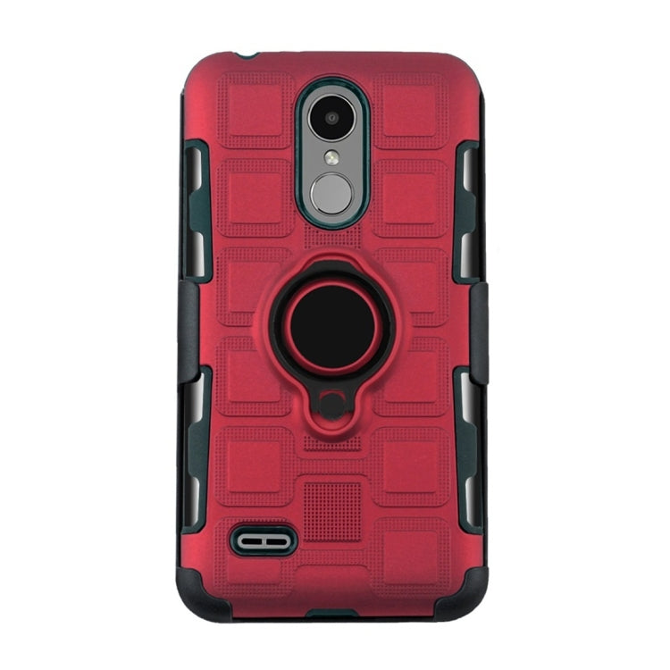 For LG K8 (2017) EU Version 3 In 1 Cube PC + TPU Protective Case with 360 Degrees Rotate Black Ring Holder
