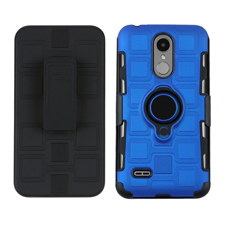 For LG K8 (2017) EU Version 3 In 1 Cube PC + TPU Protective Case with 360 Degrees Rotate Black Ring Holder
