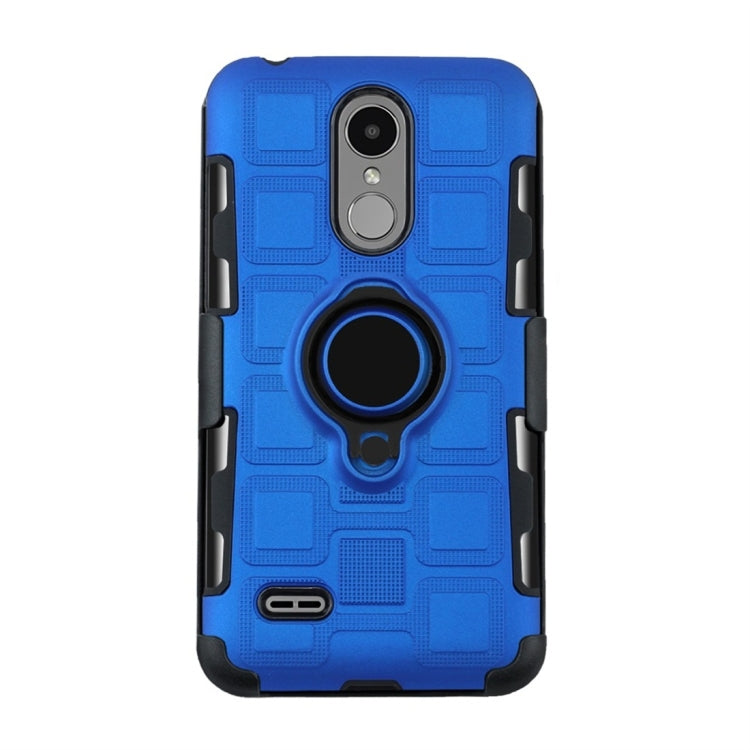 For LG K8 (2017) EU Version 3 In 1 Cube PC + TPU Protective Case with 360 Degrees Rotate Black Ring Holder