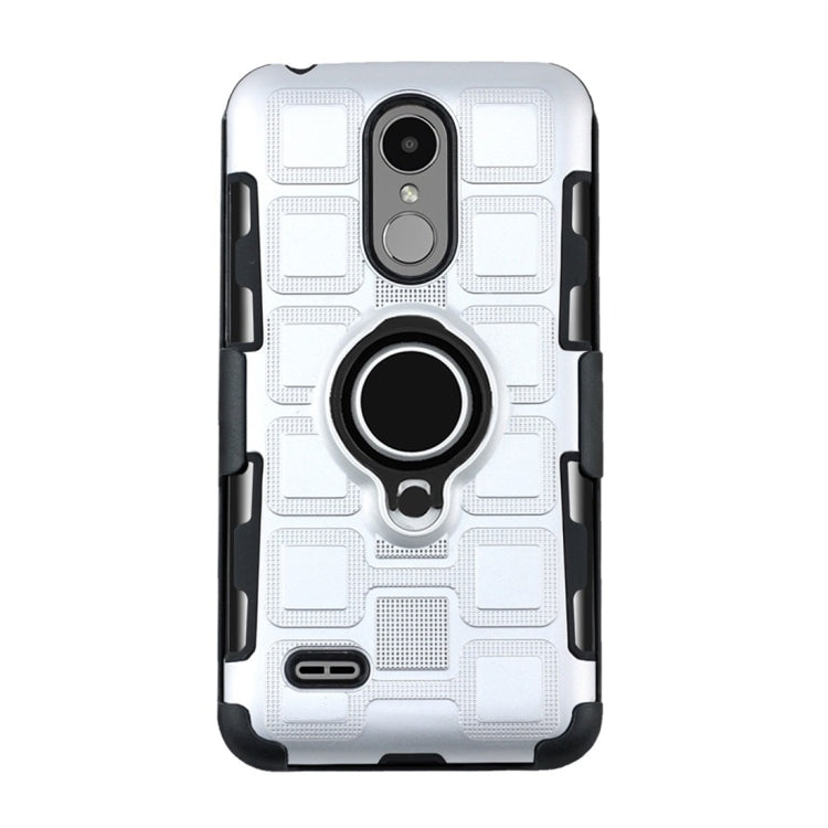 For LG K8 (2017) EU Version 3 In 1 Cube PC + TPU Protective Case with 360 Degrees Rotate Black Ring Holder