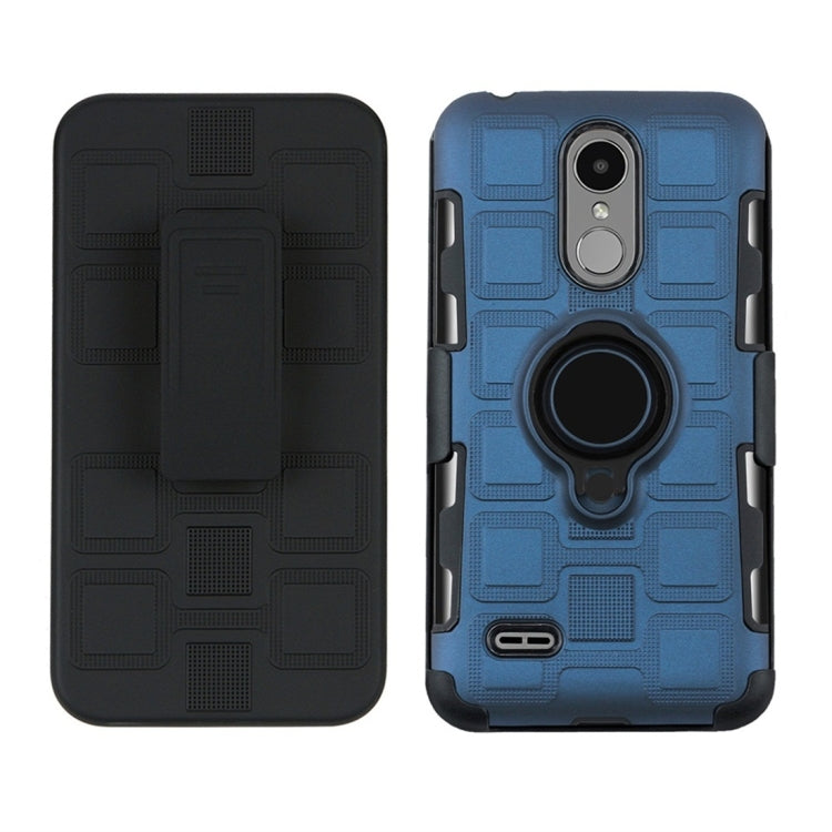 For LG K8 (2017) EU Version 3 In 1 Cube PC + TPU Protective Case with 360 Degrees Rotate Black Ring Holder