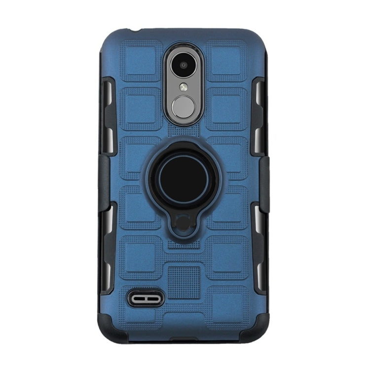 For LG K8 (2017) EU Version 3 In 1 Cube PC + TPU Protective Case with 360 Degrees Rotate Black Ring Holder