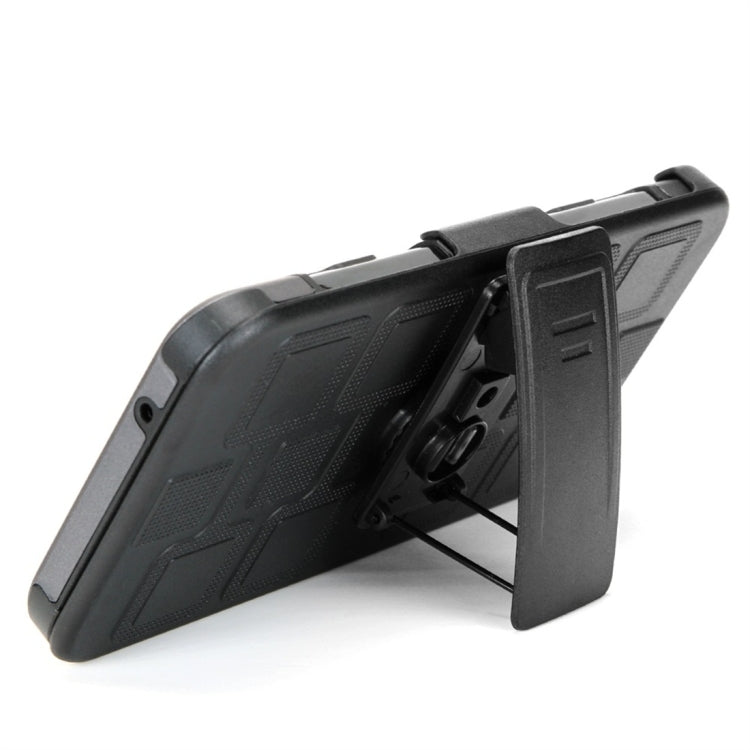 For LG K10 (2018) EU / US Version 3 In 1 Cube PC + TPU Protective Case with 360 Degrees Rotate Black Ring Holder