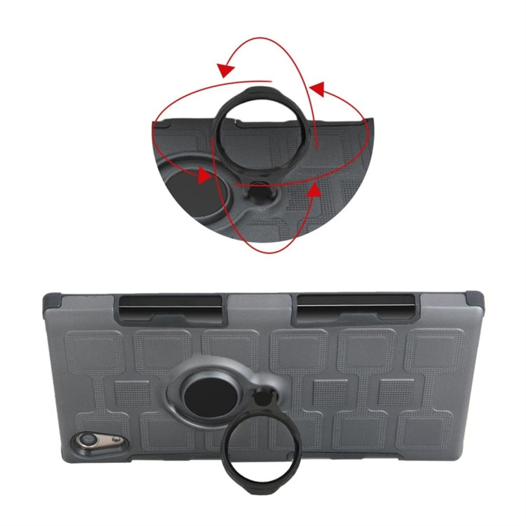 For Sony Xperia XA1 3 In 1 Cube PC + TPU Protective Case with 360 Degrees Rotate Black Ring Holder