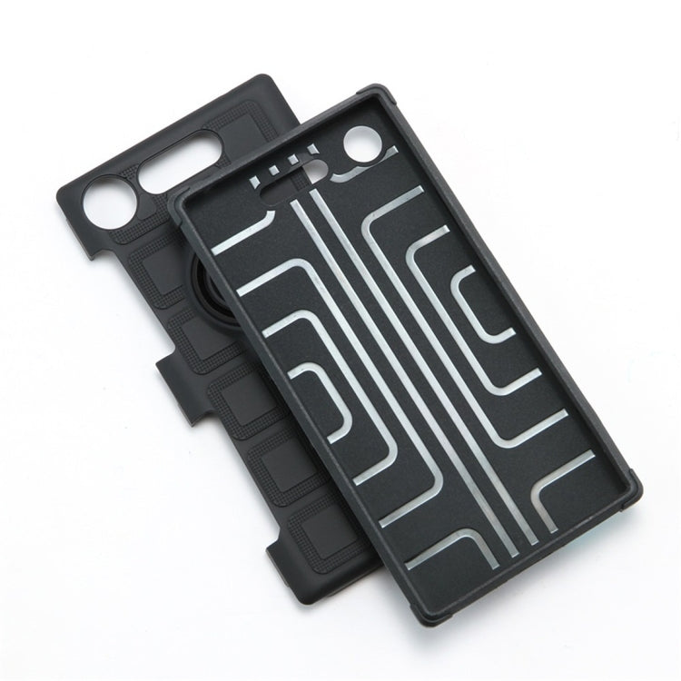 For Sony Xperia XZ1 3 In 1 Cube PC + TPU Protective Case with 360 Degrees Rotate Black Ring Holder