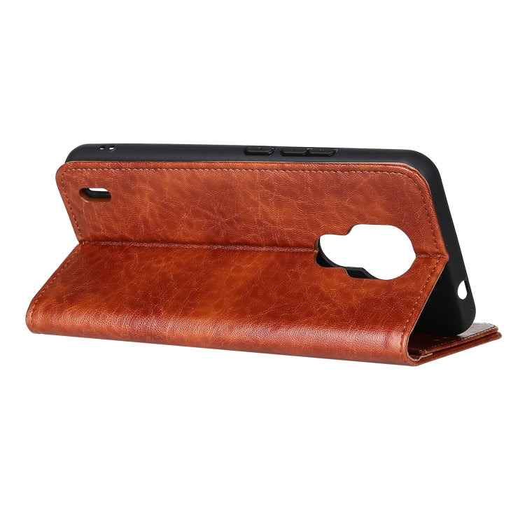 For Motorola Moto E7 Magnetic Crazy Horse Texture Horizontal Flip Leather Case with Holder & Card Slots & Wallet