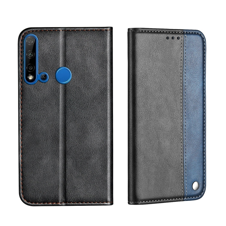 For Huawei P20 Lite 2019 Business Solid Color Stitching Horizontal Flip Leather Case, with Holder & Card Slots & Wallet & Lanyard