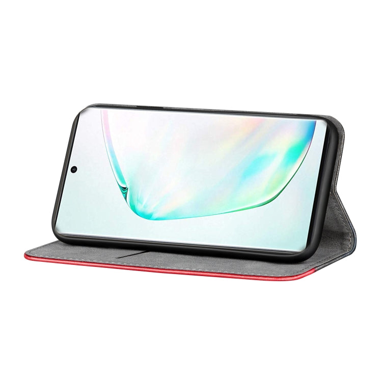 For Galaxy Note10 Business Solid Color Stitching Horizontal Flip Leather Case, with Holder & Card Slots & Wallet & Lanyard