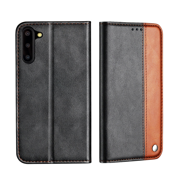 For Galaxy Note10 Business Solid Color Stitching Horizontal Flip Leather Case, with Holder & Card Slots & Wallet & Lanyard