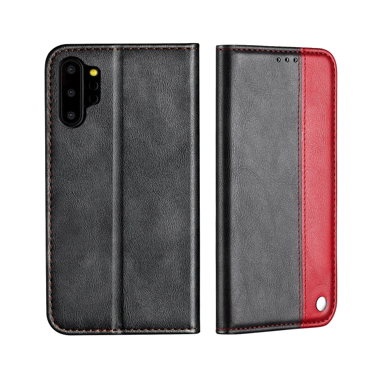 For Galaxy Note10+ Business Solid Color Stitching Horizontal Flip Leather Case, with Holder & Card Slots & Wallet & Lanyard