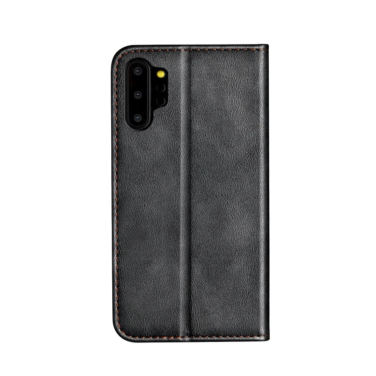 For Galaxy Note10+ Business Solid Color Stitching Horizontal Flip Leather Case, with Holder & Card Slots & Wallet & Lanyard