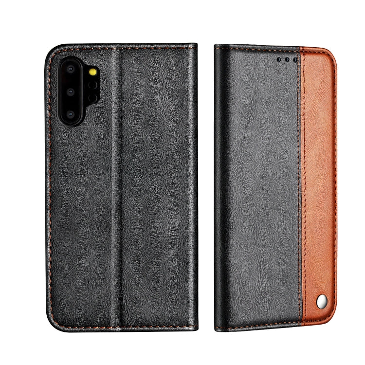 For Galaxy Note10+ Business Solid Color Stitching Horizontal Flip Leather Case, with Holder & Card Slots & Wallet & Lanyard