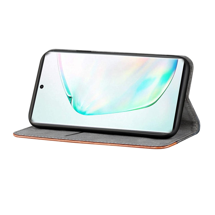 For Galaxy Note10+ Business Solid Color Stitching Horizontal Flip Leather Case, with Holder & Card Slots & Wallet & Lanyard