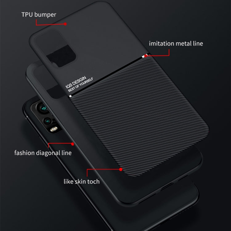 For vivo S7 Classic Tilt Strip Grain Magnetic Shockproof PC + TPU Case