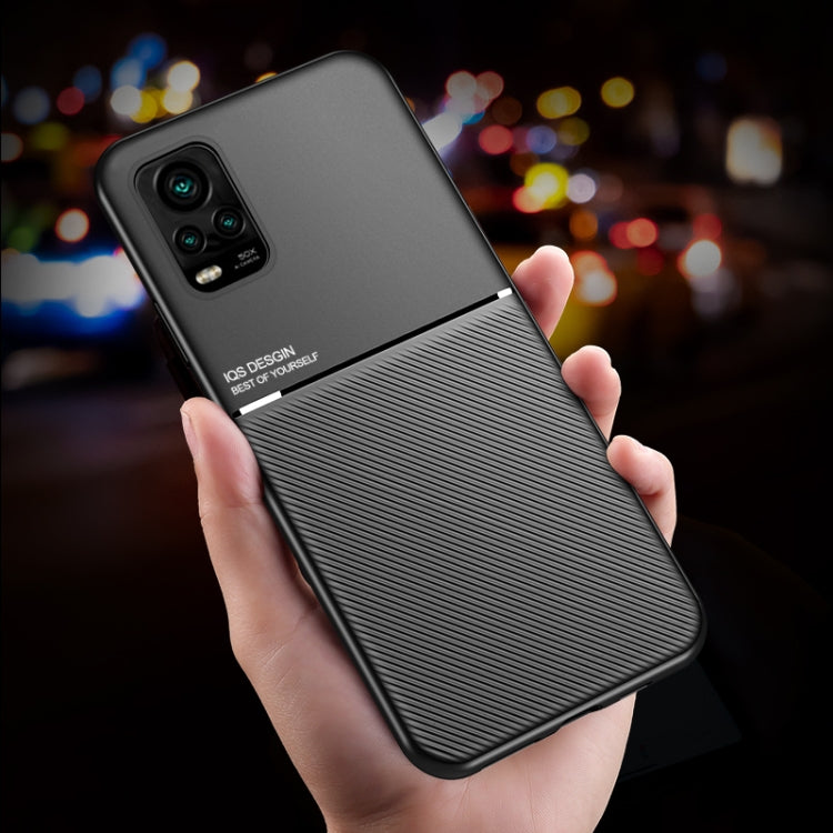 For vivo S7 Classic Tilt Strip Grain Magnetic Shockproof PC + TPU Case